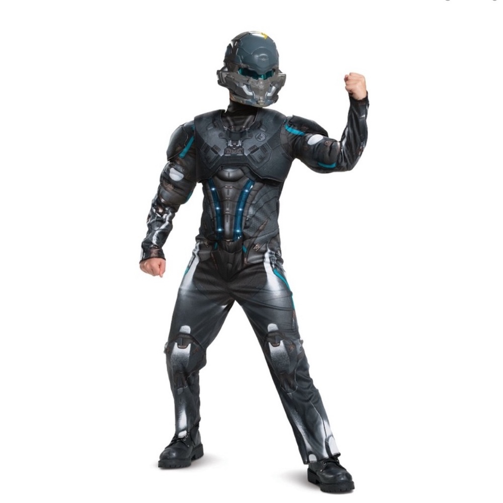 Halo Spartan Locke Costume Lights Up 2 Piece Set Boys Size M 8-10 & L 10-12